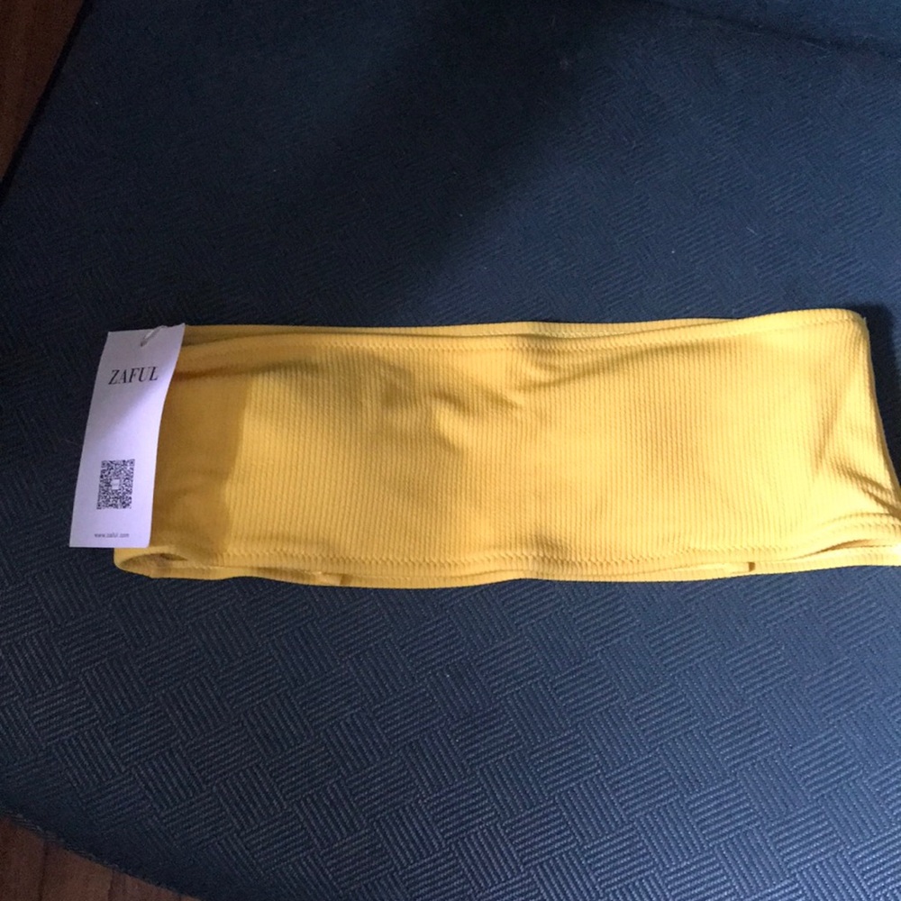 Medium Zaful yellow bandeau bikini
